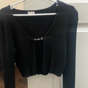 Black cropped cardigan